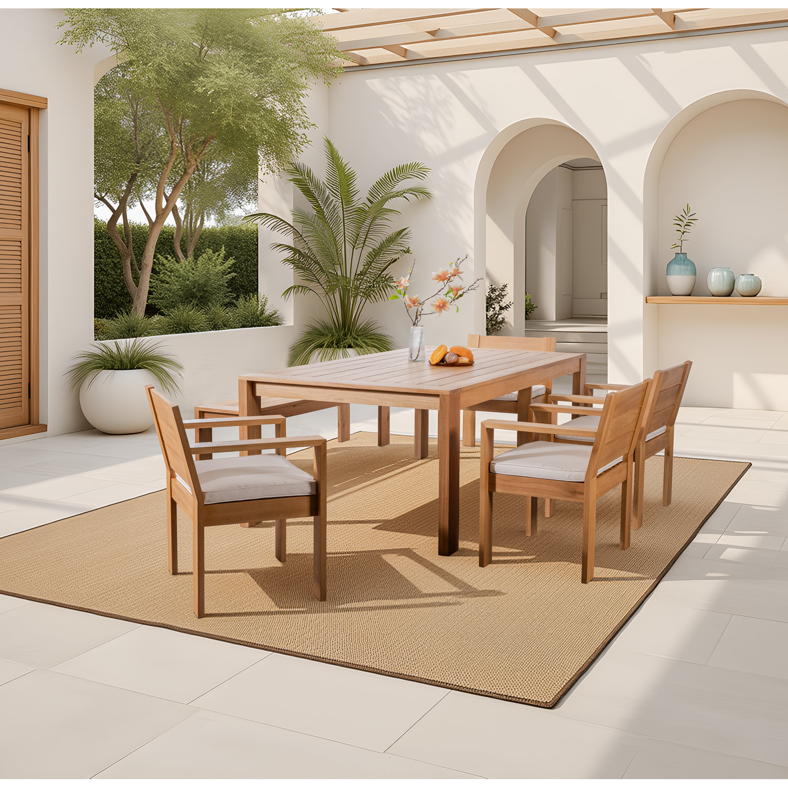 Callen 45" Eucalyptus Patio Dining Set