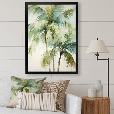 «Dreyfuss Green Minimalims Palm Trees I», reproduction d'art sur toile, palmiers