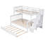  Lit superposé simple avec lit gigogne simple et garde-corps, options de rangement - Bois massif pour lit gigogne, adultes fonctionnels-2015478320