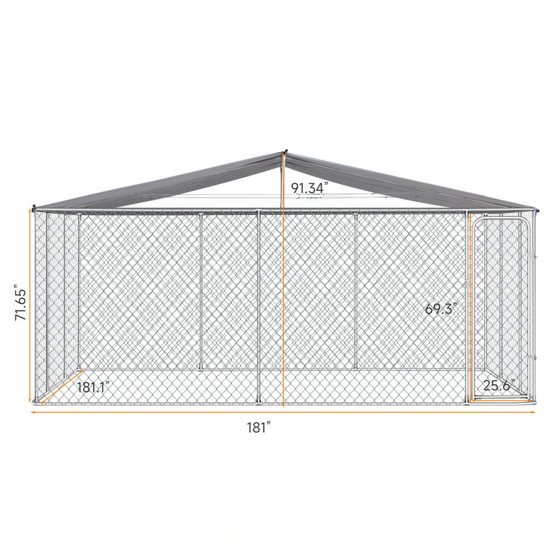 Niche pour chien d'extérieur avec auvent imperméable 181 po * 181 po * 71,65 po