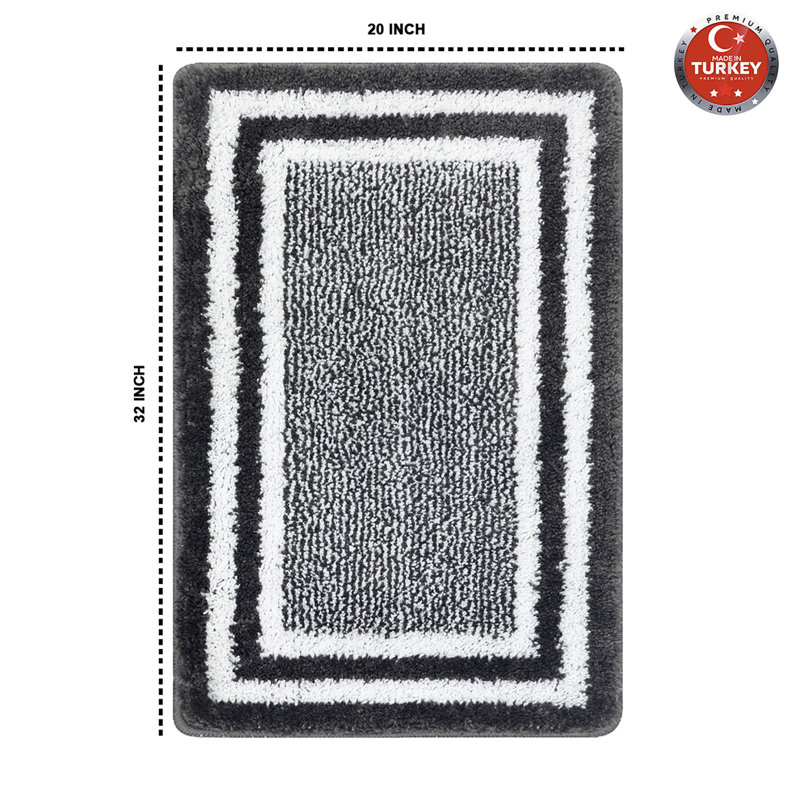 Tapis pour salle de bain Eurynome, 20 po x 32 po, Gris foncé