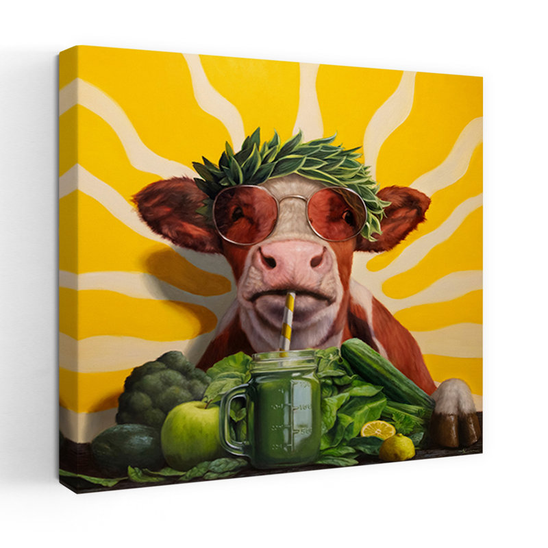 Art urbain contemporain «Fruit de la vache», H 18 po x l 18 po