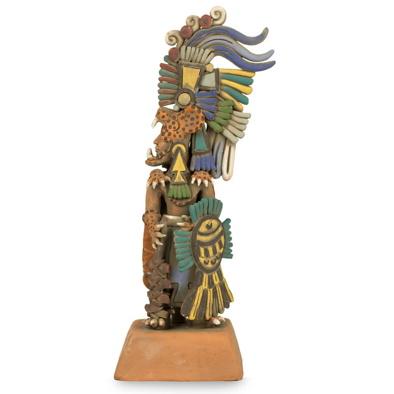 Figurine en céramique jaguar warrior Franzella