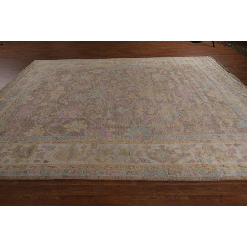 Vegetable Dye Oushak Turkish Area Rug 9