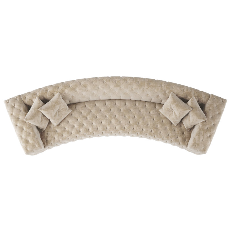 Canapé à accoudoirs arrondis 156,3 po, H 29,5 po x l 178 po x P 61 po