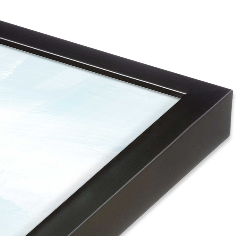 «Gentle Aqua Ocean II», reproduction sur toile dans un cadre, H 13,75 po x l 13,75 po, Cadre de coin ouvert en zinc patiné