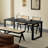 Black Rectangle Solid Wood Dining Tables-108896110