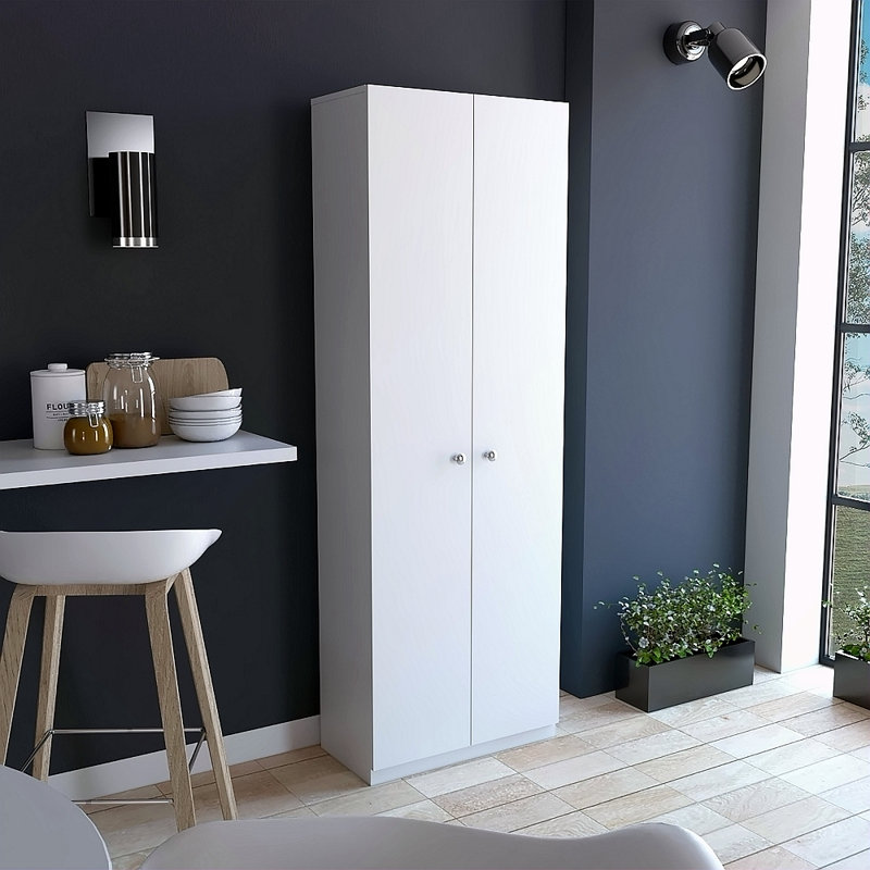 Armoire à rangement multiple H 71 po, deux portes, cinq tablettes internes