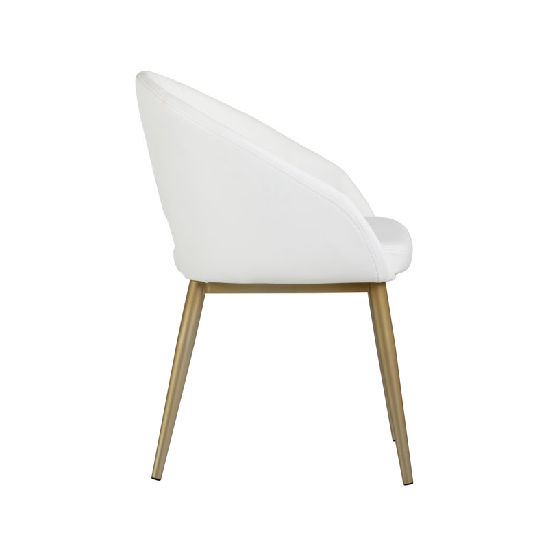 Urban Unity Barrel Chair, Onyx Faux Leather, Antique Brass
