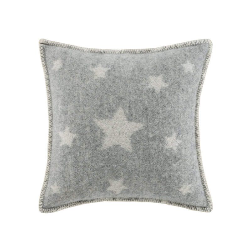 Stars Wool Cushion Cover, Grey/Off White