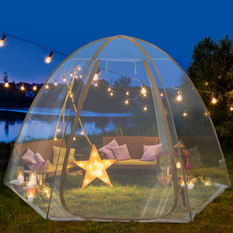 EighteenTek Transparent Pop-Up Bubble Tent Canopy Gazebo