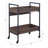 Walnut & Black Colored Serving Cart With 2 Tier Shelf Setup Formation