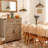 Wood Farmhouse Barn-Door Storage Cabinet, Coffee Bar Buffet Sideboard with Drawer for Kitchen & Living Room-546360618