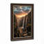 «Waterfall Flowing Down Rocky Cliff At Sunset», art mural sur toile-132752365