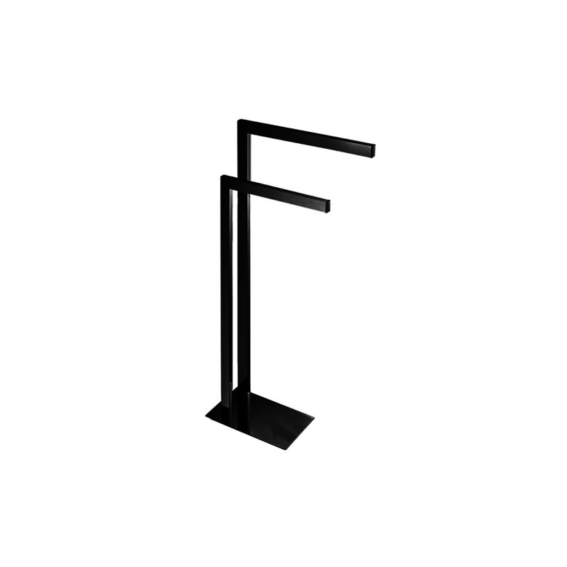Porte-serviettes sur pied, Noir mat