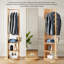 Miroir pleine grandeur pivotant à 360 ° de 69 x 20 pouces avec support de rangement à crochets, en bois massif, peu encombrant, multifonctionnel pour les chambres à coucher et les salons-129417677
