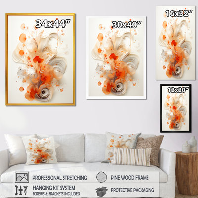 Orange symétrique en spirale IV - art mural géométrique