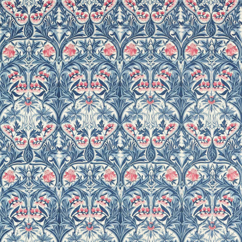 Bluebell Fabric,  Indigo/Rose