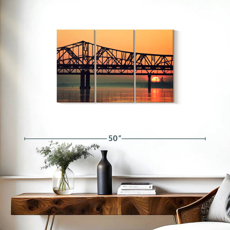 Pont sur la rivière Ohio, H 20 po x l 33 po