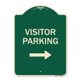 Signmission Designer Series Sign - Visitor-Parking Right | Green 18" X 24" Heavy-Gauge Aluminum Architectural Sign | Protect Your Business & Municipality | Made In The USA