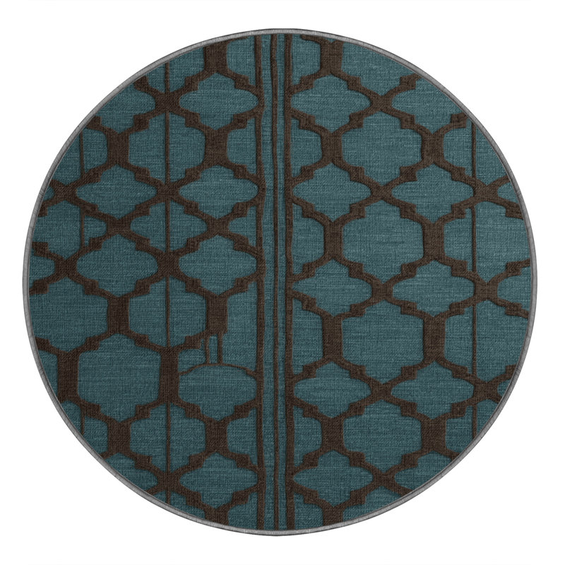 Tapis vert en treillis lavable à la machine, Rond 3 pi