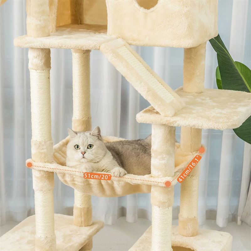 Arbre à chat H 72,99 po Eustach, Beige