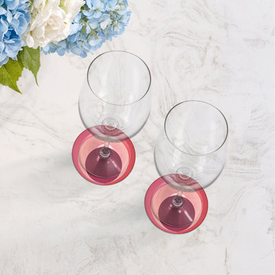 Colorblock Pink Coral Vegan Leather Round Coasters