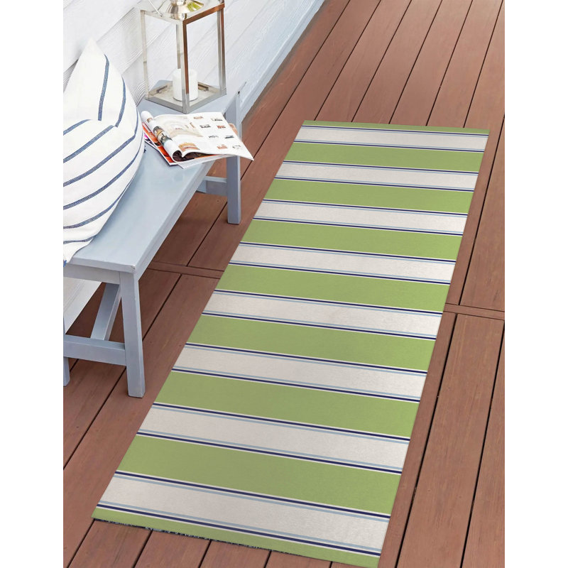 Cabana Stripe Outdoor Rug, Runner 2'6" x 8'
