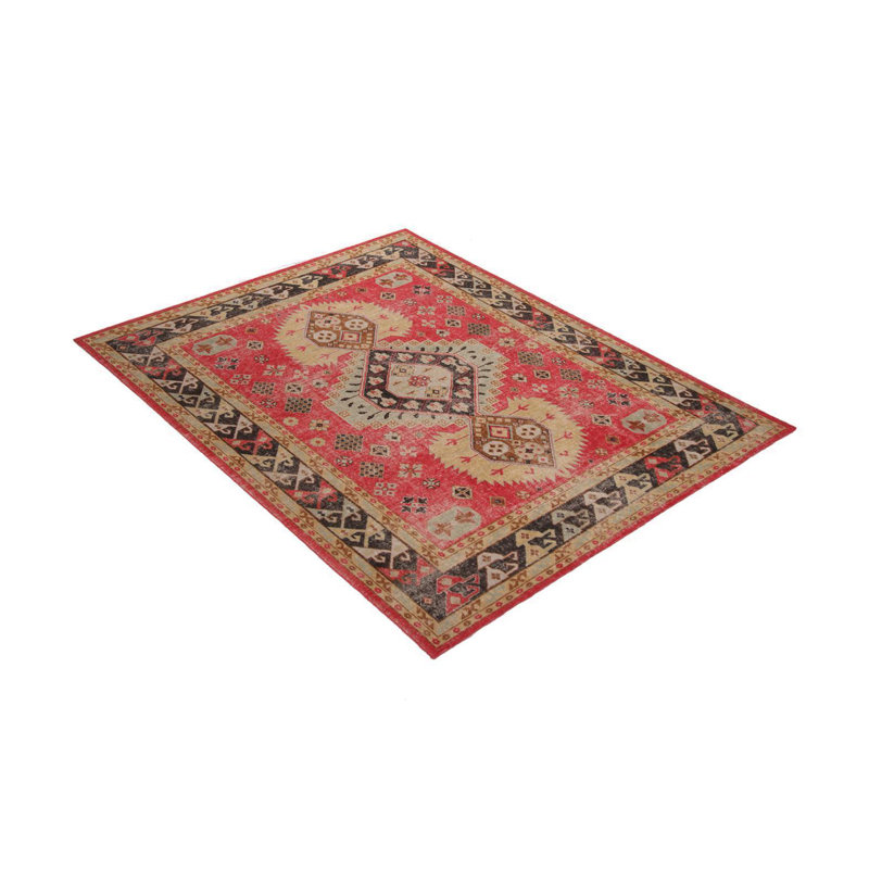 Distressed Homage Handmade Kilim Wool Geometric Area Rug, Rectangle 9' x 12'