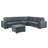 Isla 119" Gray Woven Fabric 7-Seater Sectional Sofa With Ottoman