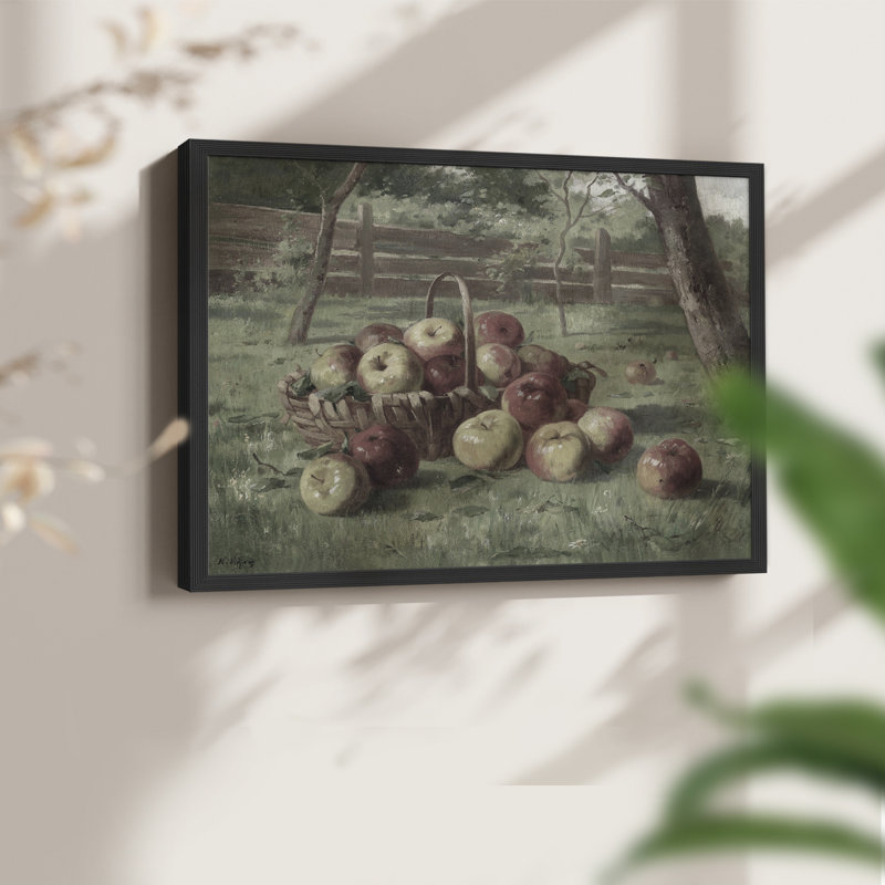 Motif floral rétro - X III - reproduction encadrée, H 11 po x l 14 po, Noir, noir, noir, noir