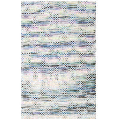 Laureldale Hand Woven Wool/Cotton Abstract Rug in Navy/Beige