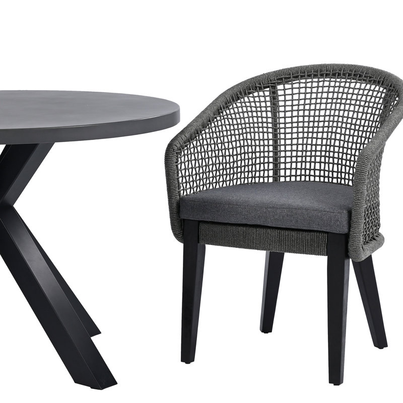 Saxon Outdoor Dining Armchair, Gray