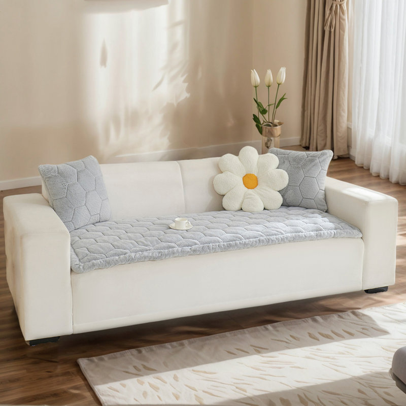Housse décorative et douce pour canapé pour animal, housse de canapé lavable de couleur unie, tapis ultra-confortable pour canapé, siège de fenêtre ou plancher