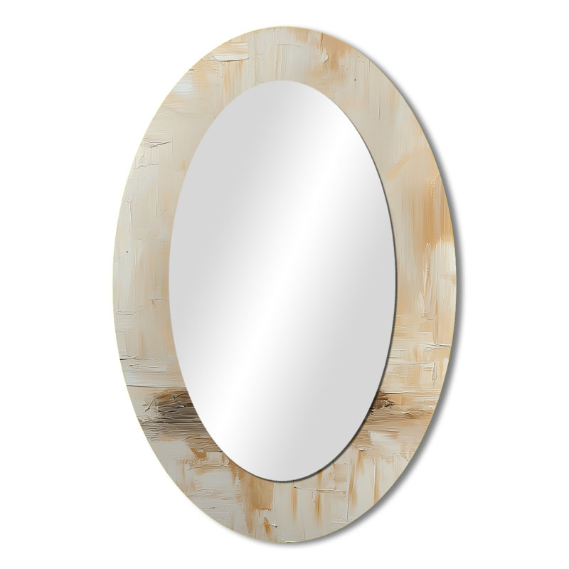 Volleyball Vibes - Sports Oval Decorative Mirror On Metal, 36" x 24"