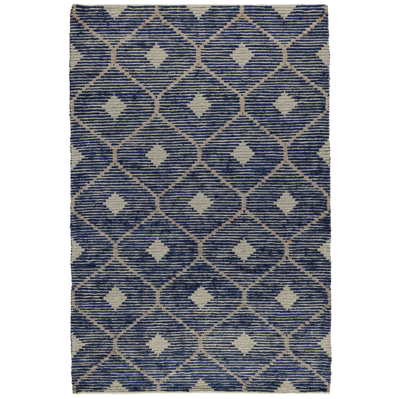 Reign Geometric Area Rug in Indigo, Rectangle 5' x 8'