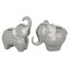 Ensemble de 2 éléphants en porcelaine argentés, 6 po, 7 po-1994526761