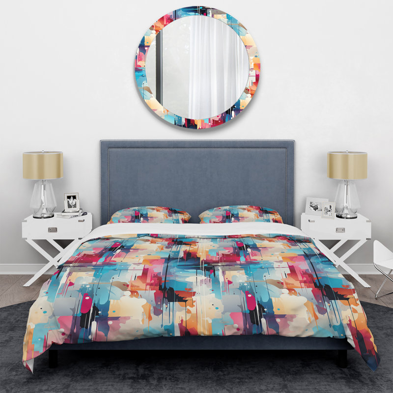 Urban Reflections - Ensemble de housse de couette abstrait - Microfibre de polyester