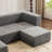 Boneless modular Chenille sofa with 3 Ottomans-1907122243