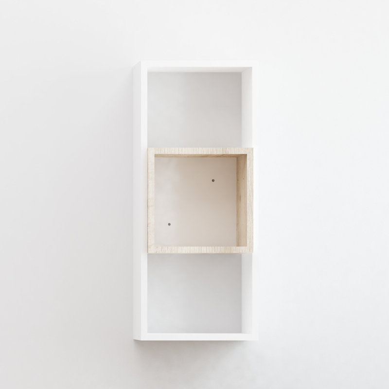 Tablette 3 pièces Abderahman, Blanc/chêne