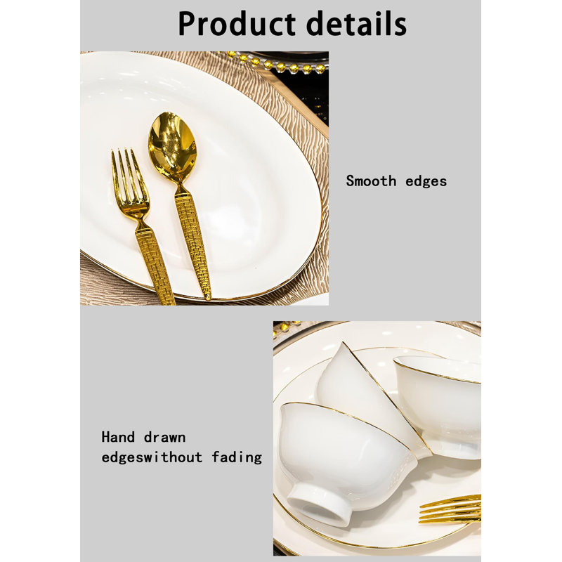Camina 10 Piece Ceramic Dinnerware Set - Service for 10