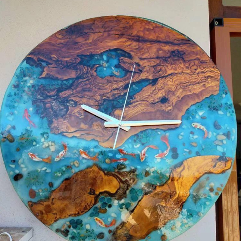 Horloge murale en bois, H 20 po x l 20 po x P 2 po