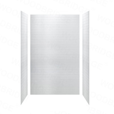 75/96" H Solid Surface Shower & Tub Wall Panel, Surround, Quick Install, Cuttable, 0.138" thick