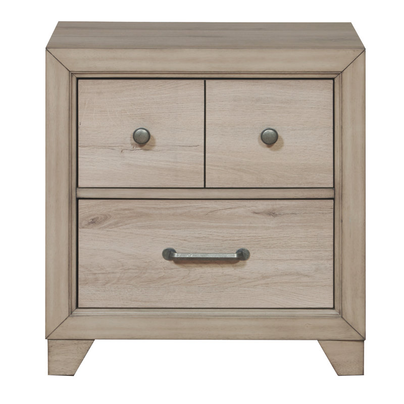 Kareem 3 Drawer Nightstand with USB