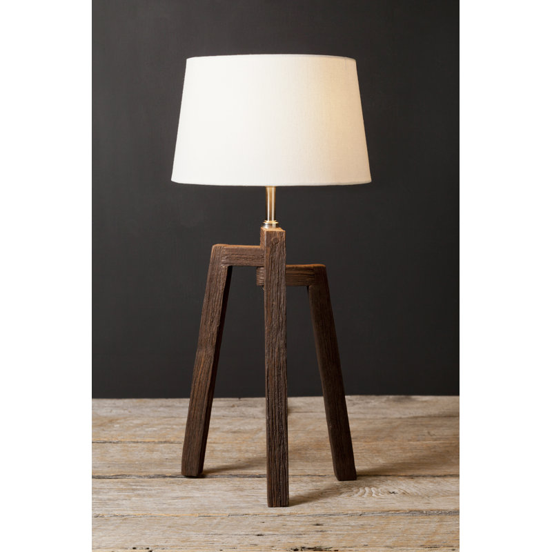 Garcia Solid Wood Table Lamp, White