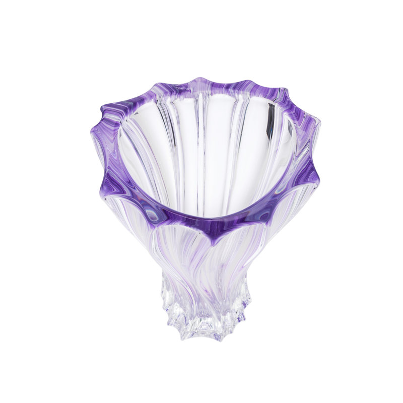 Avetta Handmade Crystal Table Vase, Amethyst