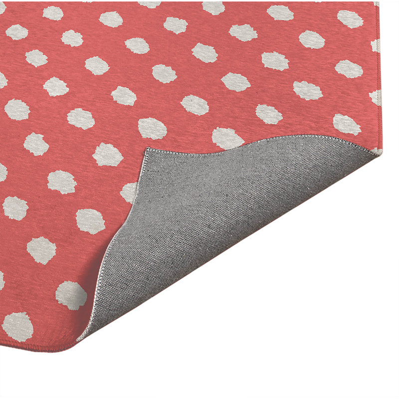 Tapis de cuisine Grunge Dot, Vieux rose, Rectangulaire 4 pi x 6 pi