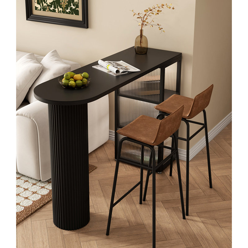 Comptoir moderne en granit minimaliste avec armoire latérale et comptoir de bar, H 41,34 po x L 45,28 po x l 15,75 po