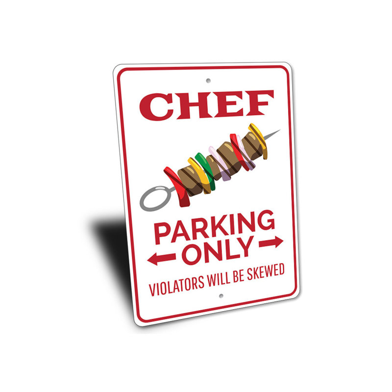 Enseigne Chef, H 14 po x l 10 po x P 0,04 po