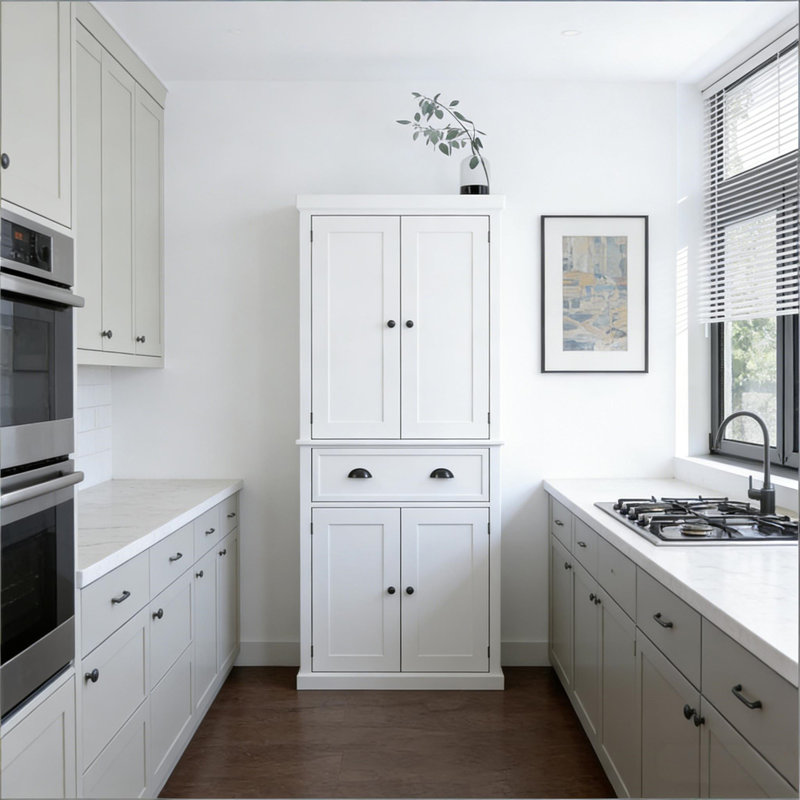 Armoire de rangement de salon, Blanc